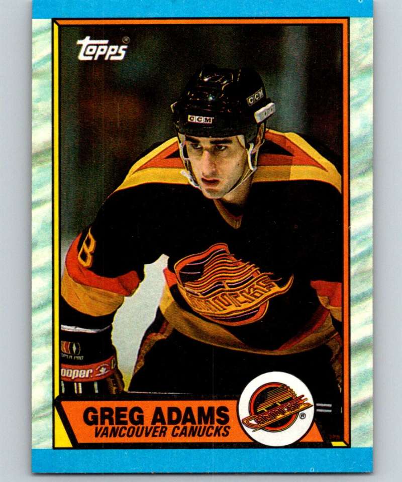 1989-90 Topps #178 Greg Adams Canucks NHL Hockey Image 1