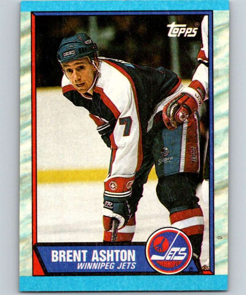 1989-90 Topps #181 Brent Ashton Winn Jets NHL Hockey Image 1