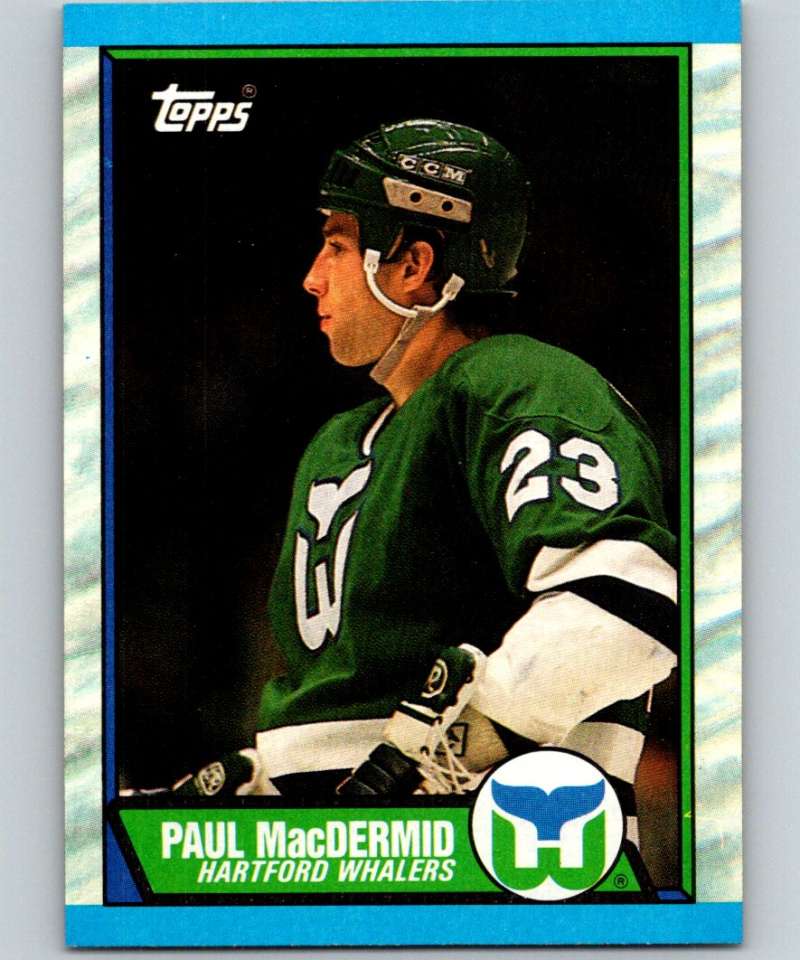 1989-90 Topps #183 Paul MacDermid RC Rookie Whalers NHL Hockey Image 1