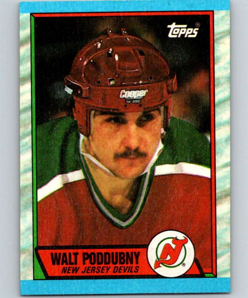 1989-90 Topps #184 Walt Poddubny NJ Devils NHL Hockey Image 1