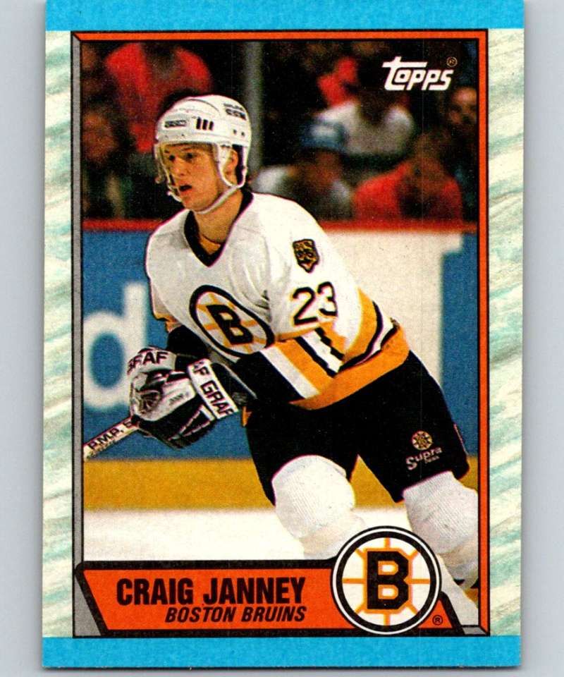 1989-90 Topps #190 Craig Janney RC Rookie Bruins NHL Hockey Image 1