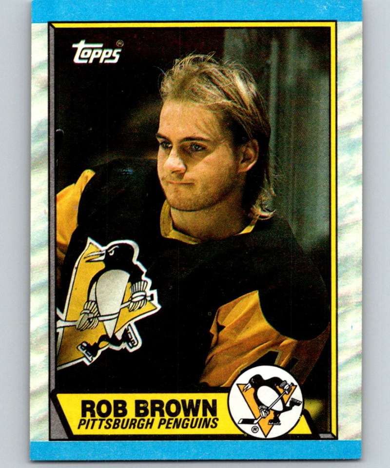 1989-90 Topps #193 Rob Brown Penguins NHL Hockey Image 1