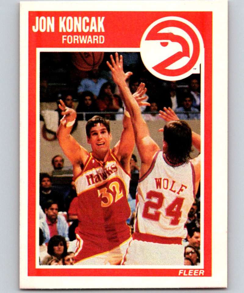 1989-90 Fleer #2 Jon Koncak RC Rookie Hawks NBA Baseketball