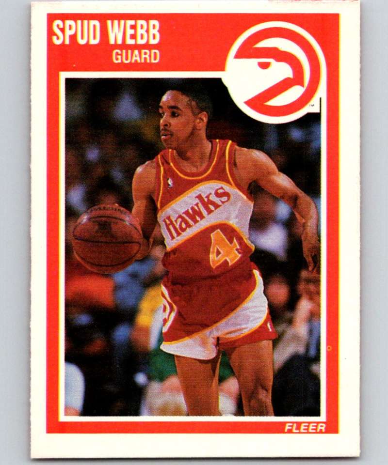 1989-90 Fleer #6 Spud Webb Hawks NBA Baseketball Image 1