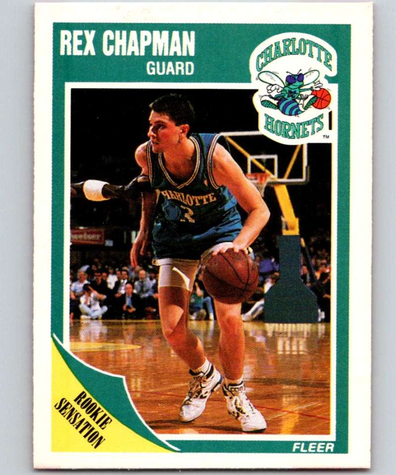 1989-90 Fleer #15 Rex Chapman RC Rookie Hornets NBA Baseketball