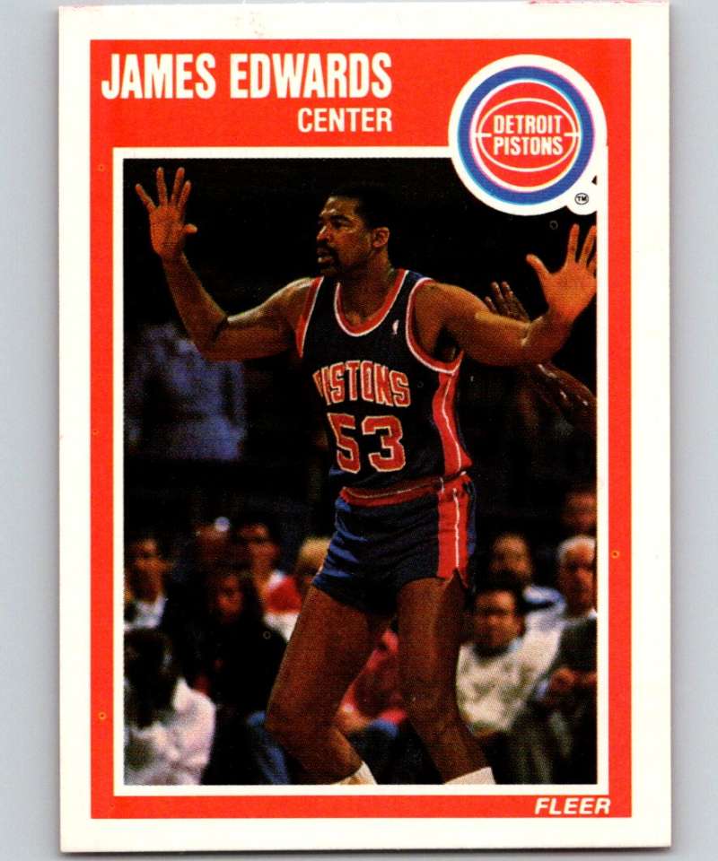 1989-90 Fleer #46 James Edwards Pistons NBA Baseketball Image 1