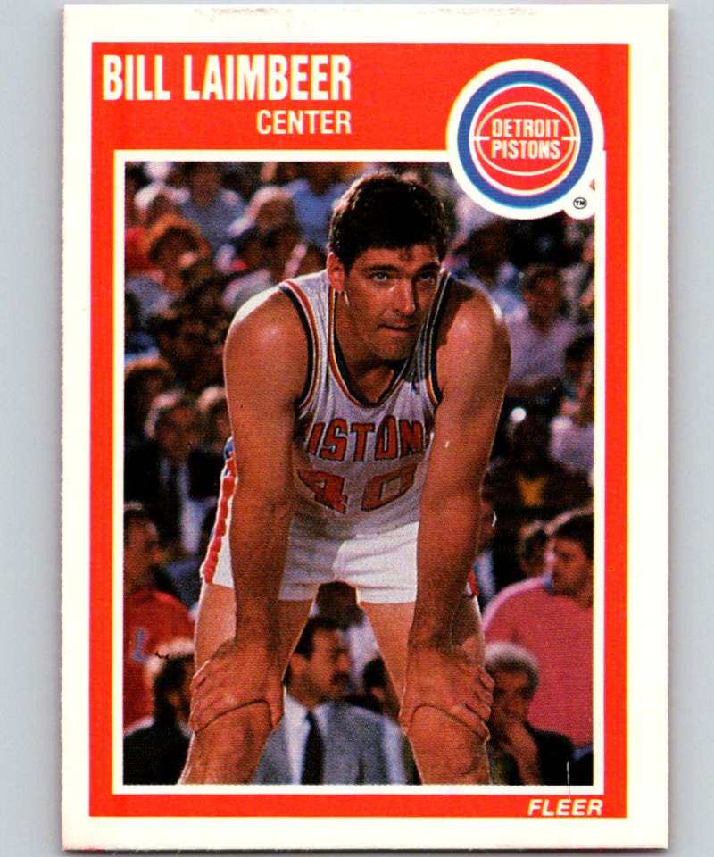 1989-90 Fleer #48 Bill Laimbeer Pistons NBA Baseketball Image 1