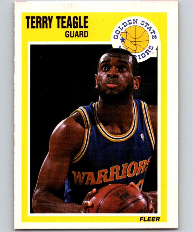 1989-90 Fleer #57 Terry Teagle Warriors NBA Baseketball Image 1