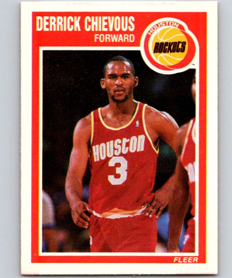 1989-90 Fleer #58 Derrick Chievous Rockets UER NBA Baseketball