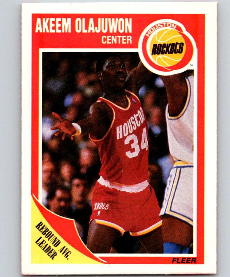 1989-90 Fleer #61 Hakeem Olajuwon Rockets NBA Baseketball