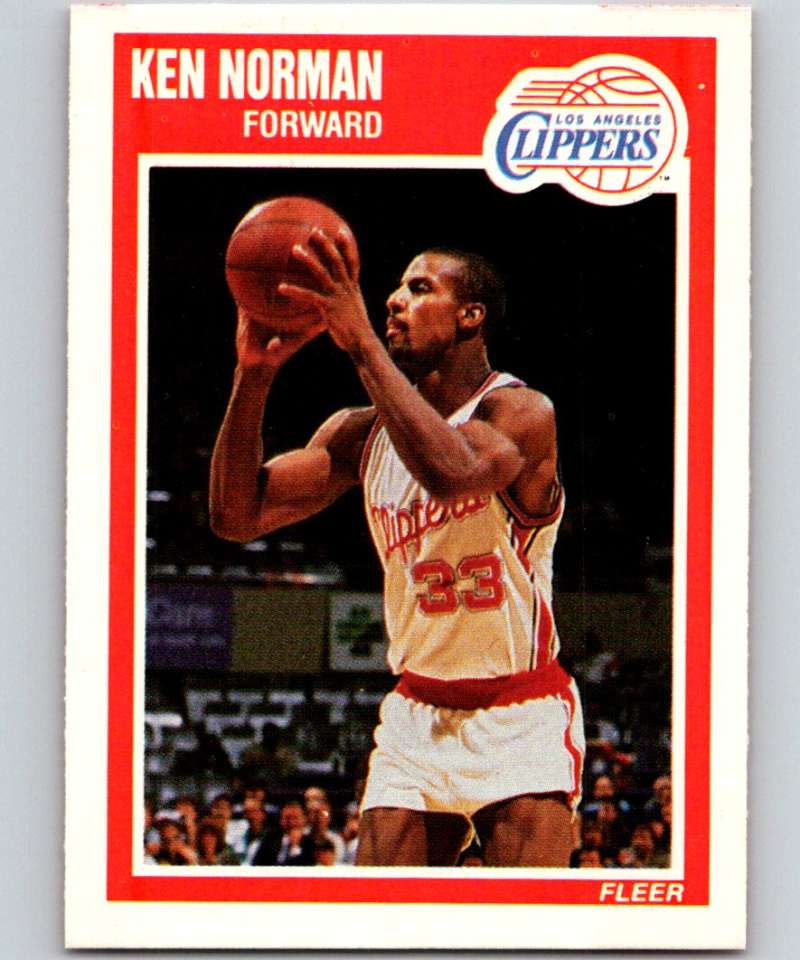 1989-90 Fleer #72 Ken Norman RC Rookie Clippers NBA Baseketball