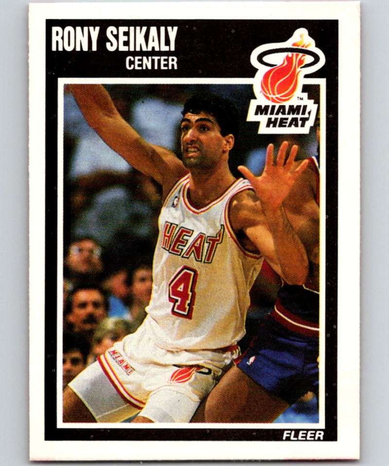 1989-90 Fleer #83 Rony Seikaly RC Rookie Heat NBA Baseketball Image 1