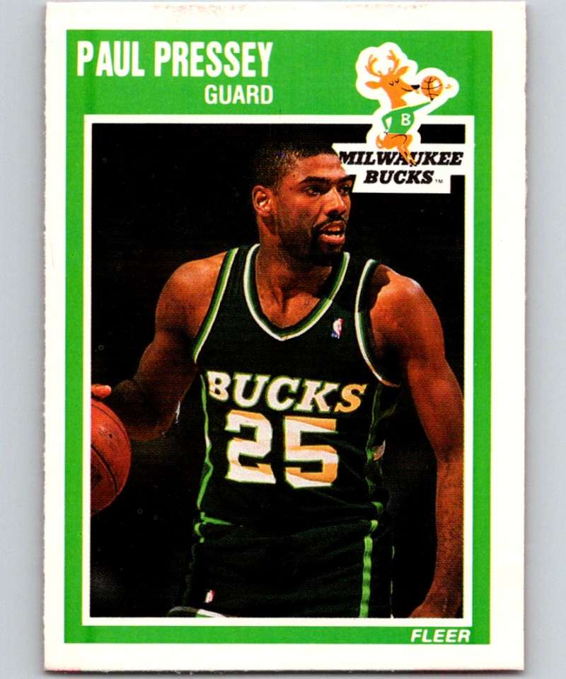 1989-90 Fleer #89 Paul Pressey Bucks NBA Baseketball Image 1