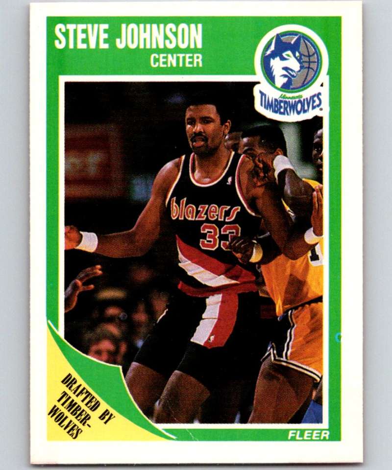 1989-90 Fleer #92 Steve Johnson Timberwolves NBA Baseketball