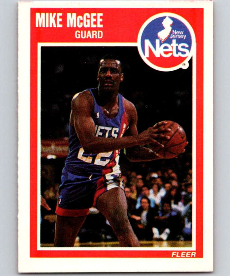 1989-90 Fleer #98 Mike McGee NJ Nets NBA Baseketball Image 1