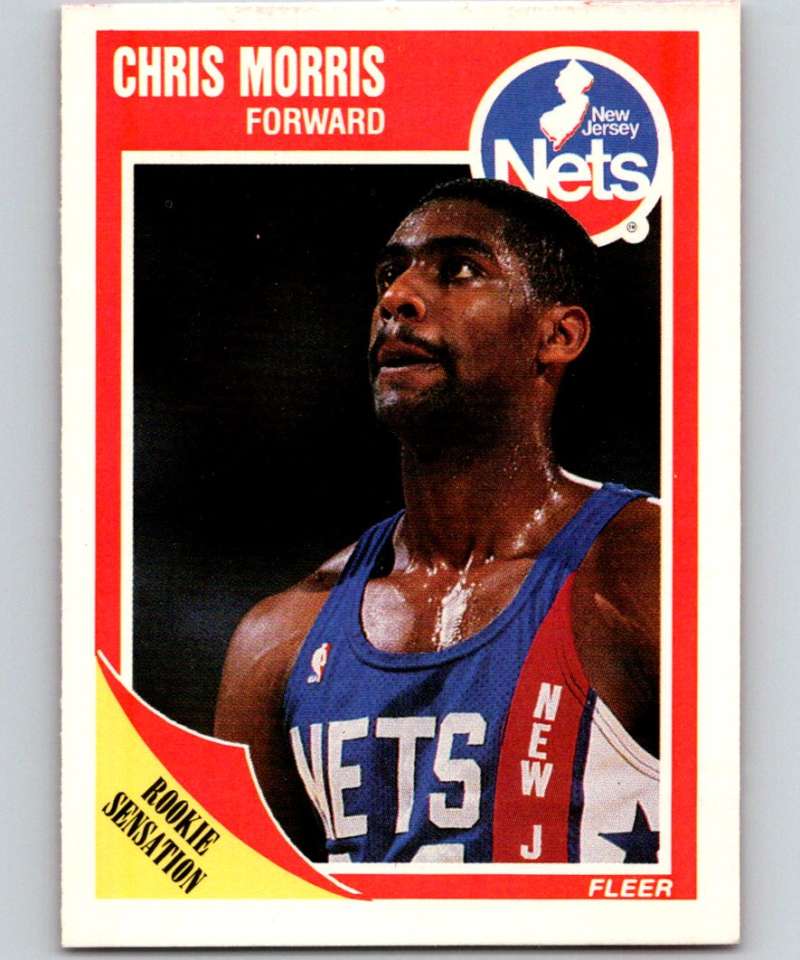 1989-90 Fleer #99 Chris Morris RC Rookie NJ Nets NBA Baseketball Image 1