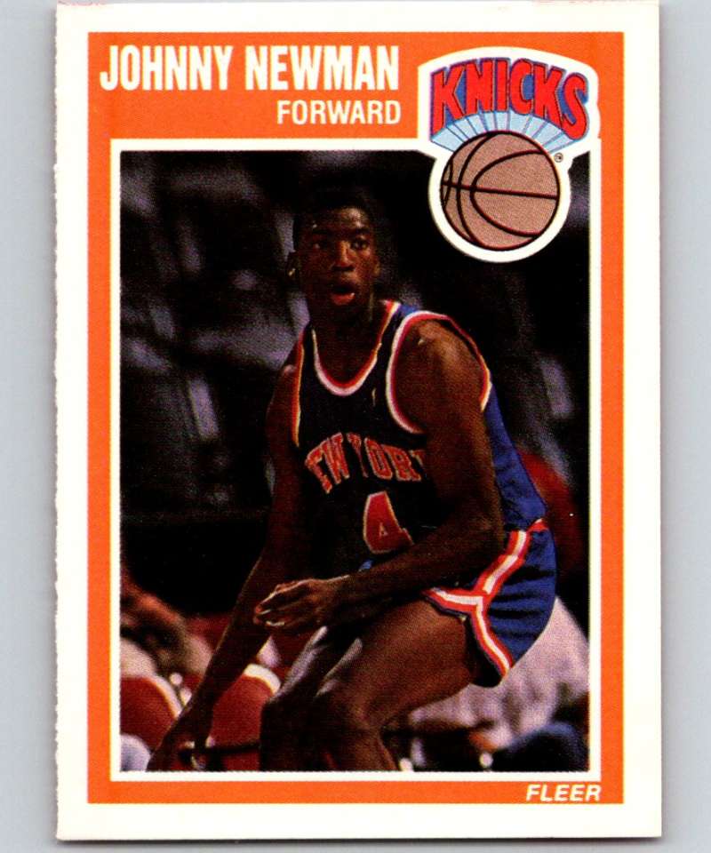 1989-90 Fleer #102 Johnny Newman RC Rookie Knicks NBA Baseketball Image 1