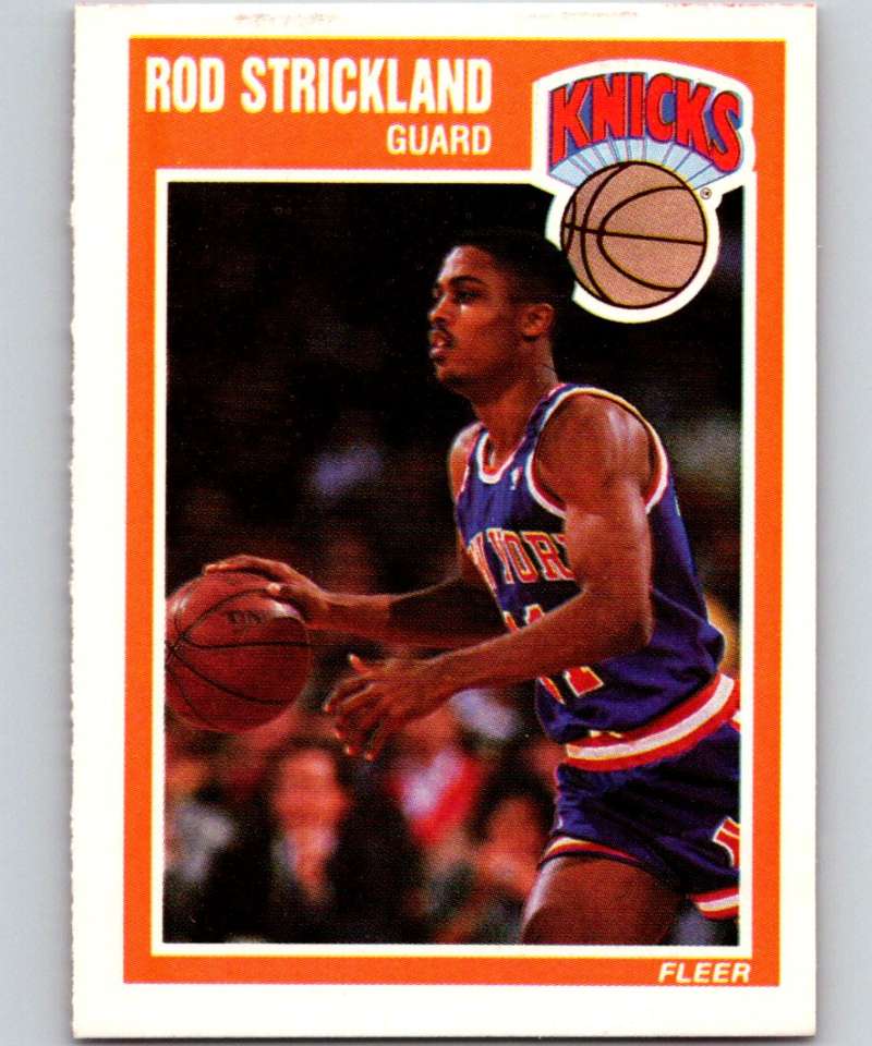 1989-90 Fleer #104 Rod Strickland RC Rookie Knicks NBA Baseketball Image 1