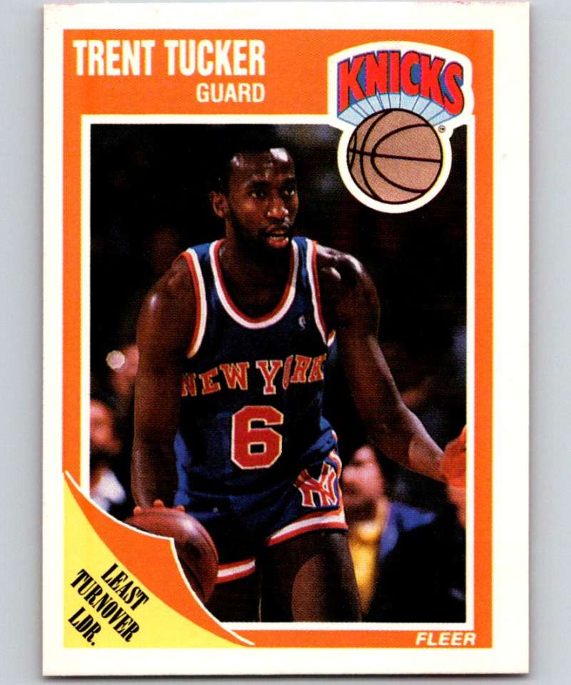 1989-90 Fleer #105 Trent Tucker Knicks NBA Baseketball Image 1