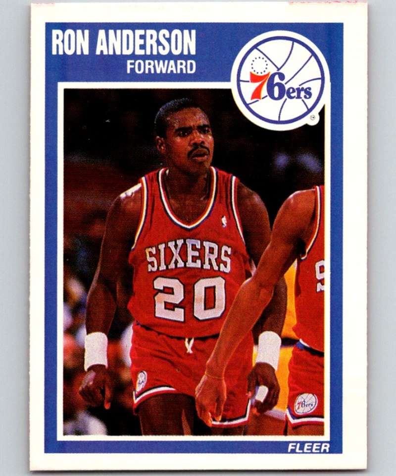 1989-90 Fleer #112 Ron Anderson RC Rookie 76ers NBA Baseketball Image 1