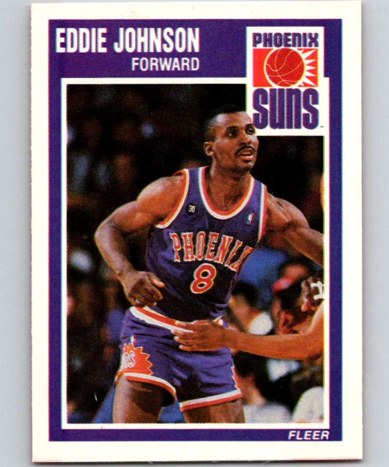 1989-90 Fleer #122 Eddie Johnson Suns NBA Baseketball Image 1