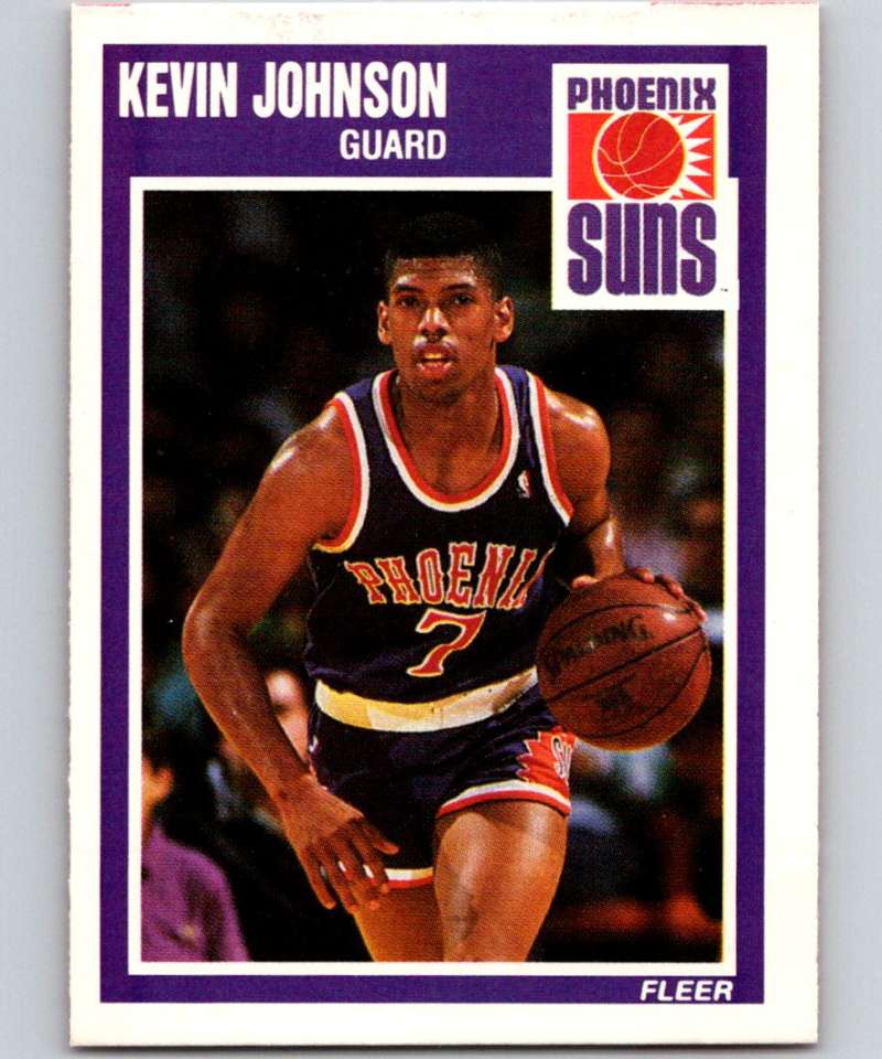 1989-90 Fleer #123 Kevin Johnson RC Rookie Suns NBA Baseketball Image 1