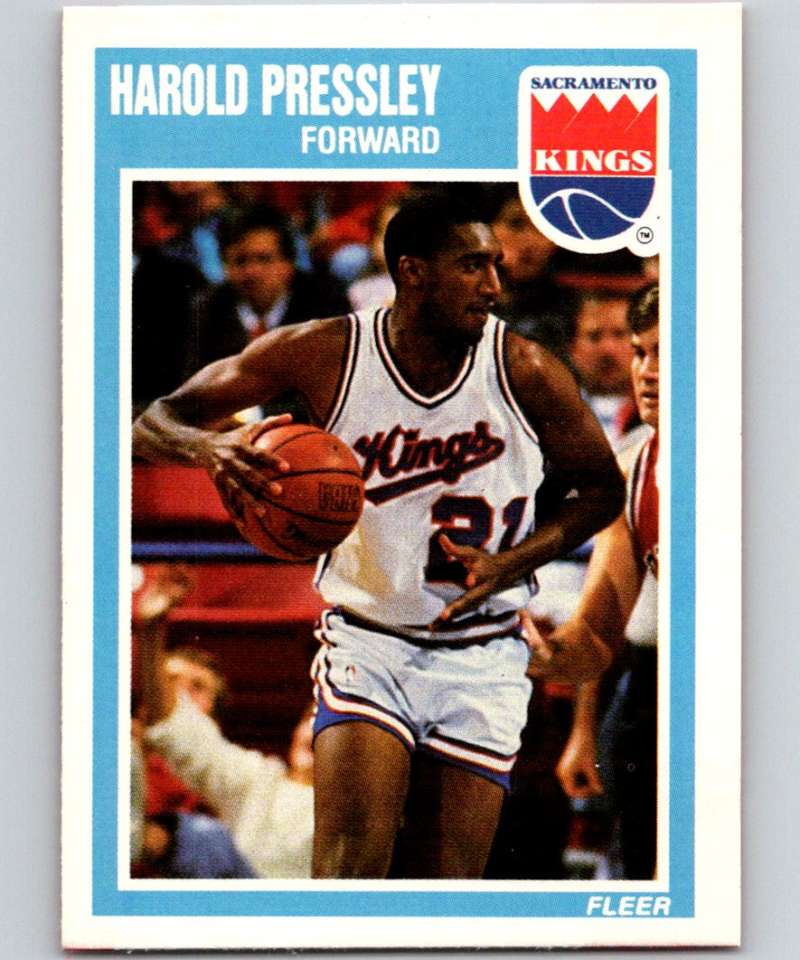 1989-90 Fleer #137 Harold Pressley Sac Kings NBA Baseketball Image 1