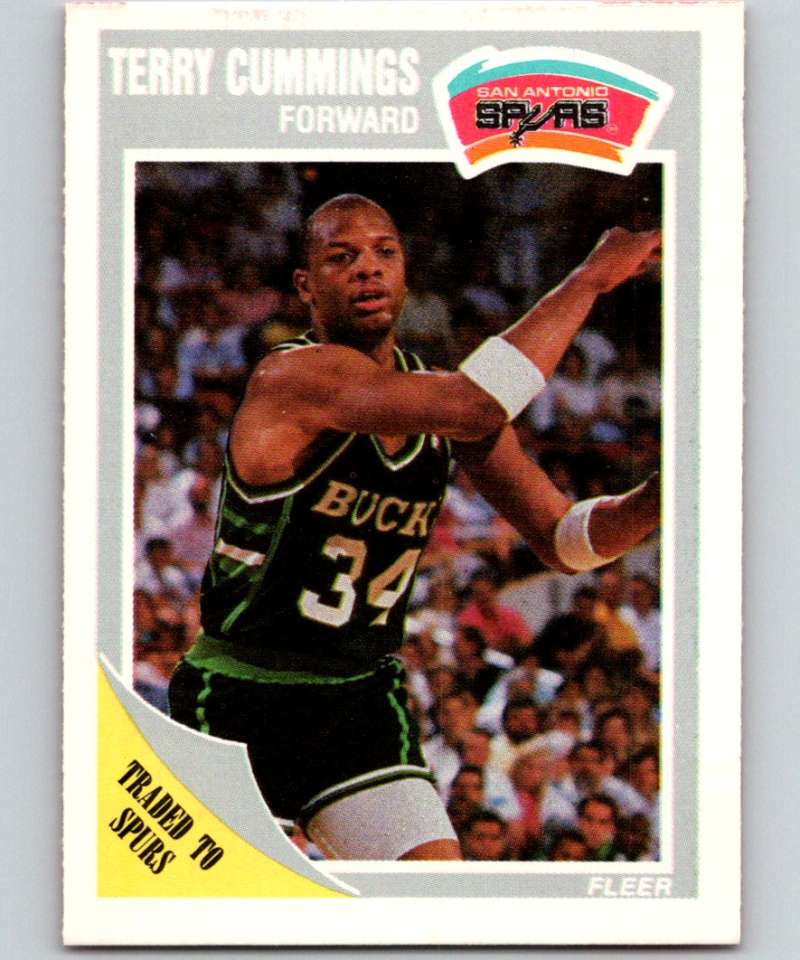 1989-90 Fleer #142 Terry Cummings Spurs NBA Baseketball Image 1