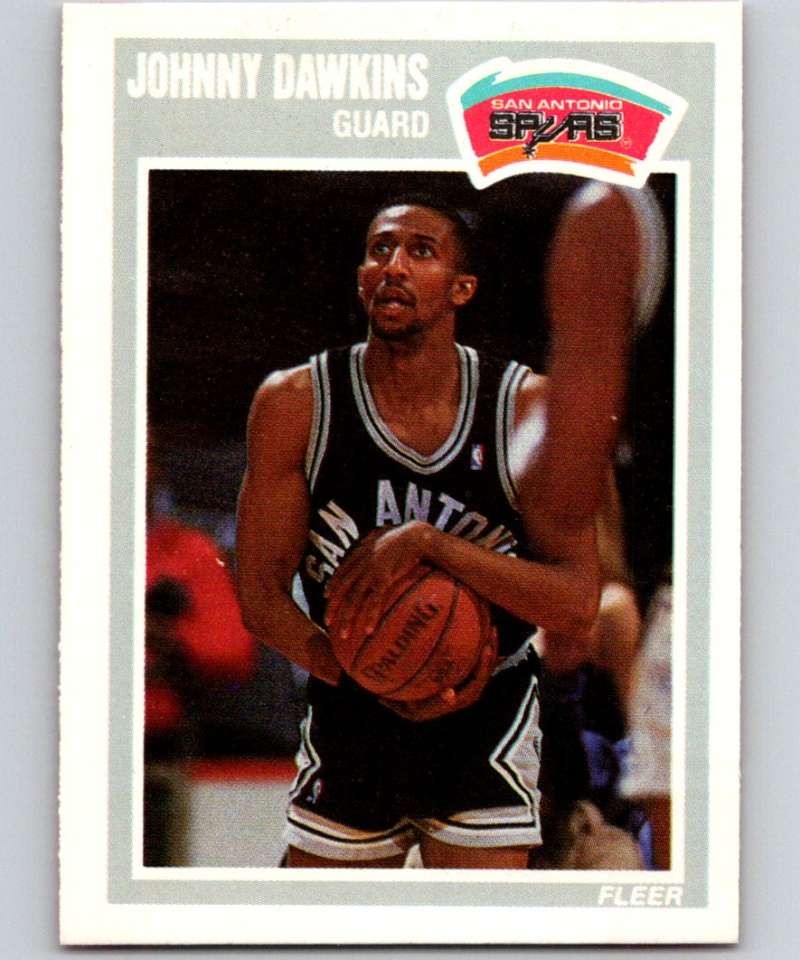 1989-90 Fleer #143 Johnny Dawkins Spurs NBA Baseketball Image 1