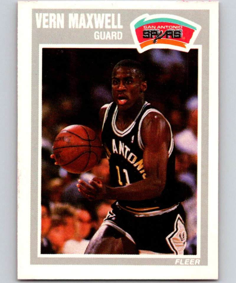 1989-90 Fleer #144 Vernon Maxwell RC Rookie Spurs NBA Baseketball Image 1