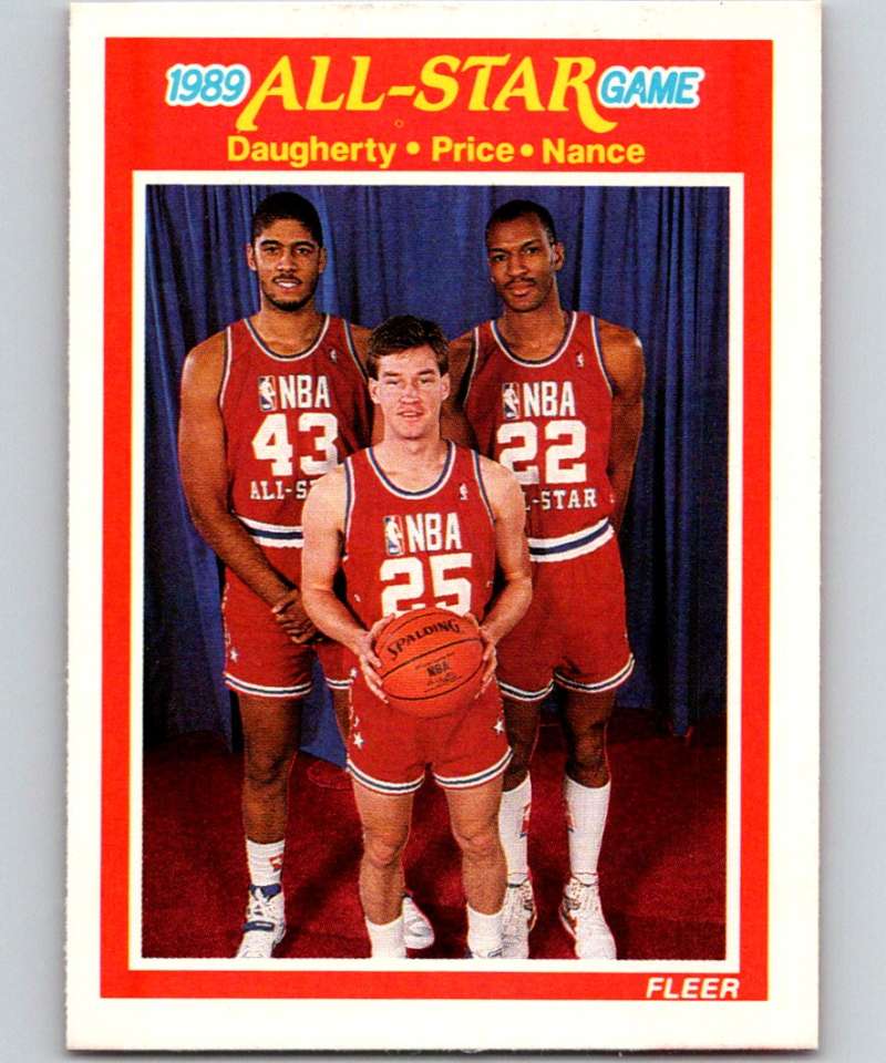 1989-90 Fleer #166 Brad Daugherty/Mark Price/Larry Nance AS NBA Baseketball Image 1