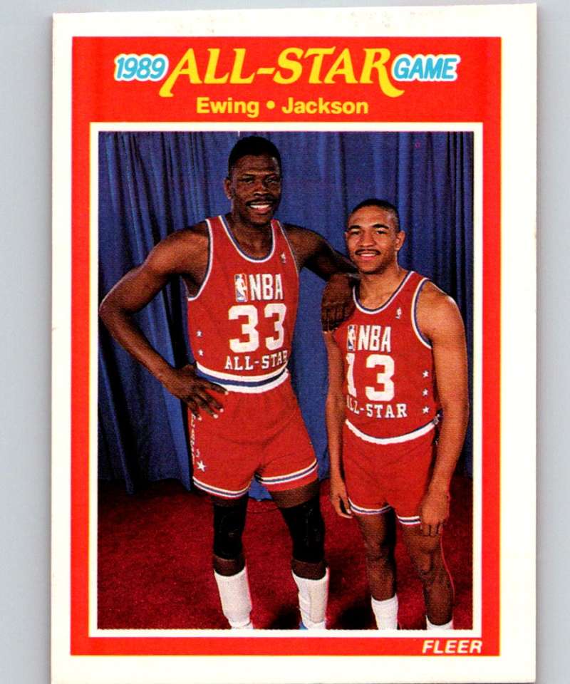 1989-90 Fleer #167 Patrick Ewing/Mark Jackson Knicks AS NBA Baseketball Image 1