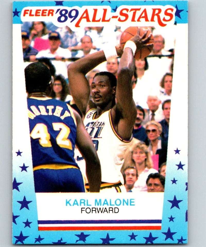 1989-90 Fleer Stickers #1 Karl Malone Jazz NBA Basketball