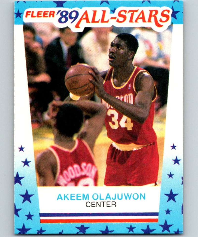 1989-90 Fleer Stickers #2 Akeem Olajuwon Rockets NBA Basketball
