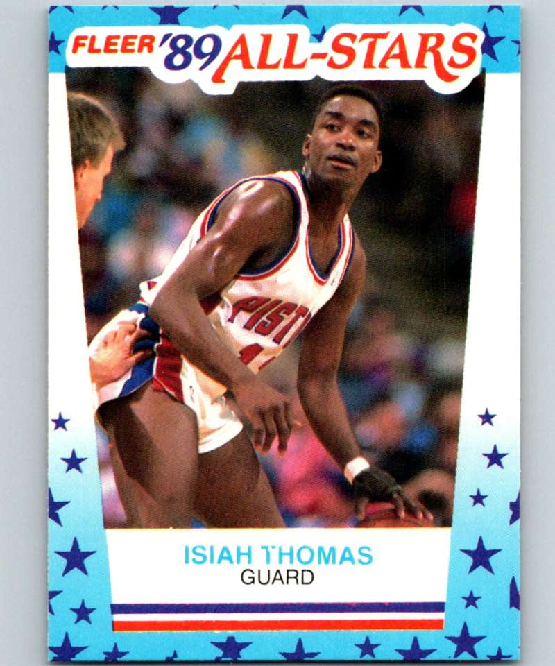 1989-90 Fleer Stickers #6 Isiah Thomas Pistons NBA Basketball Image 1