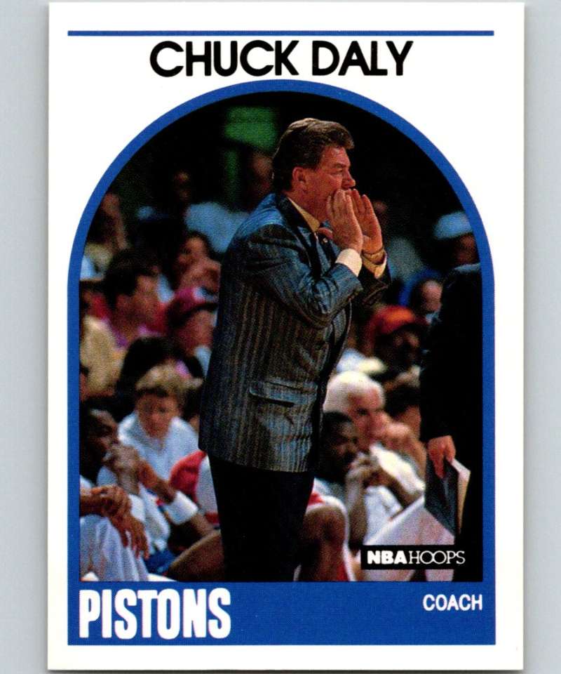 1989-90 Hoops #11 Chuck Daly RC Rookie Pistons NBA Basketball Image 1