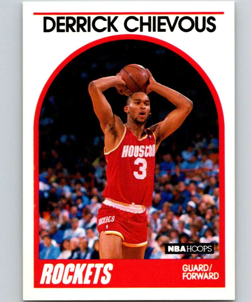 1989-90 Hoops #16 Derrick Chievous RC Rookie Rockets NBA Basketball Image 1