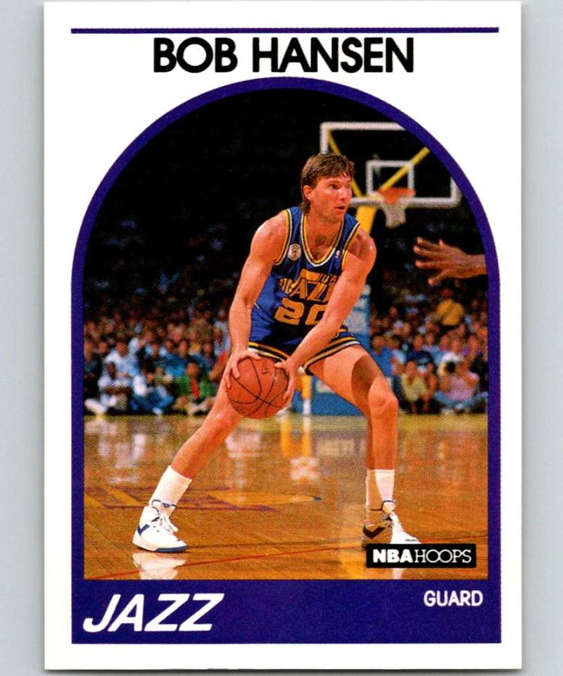 1989-90 Hoops #27 Bobby Hansen Jazz UER NBA Basketball