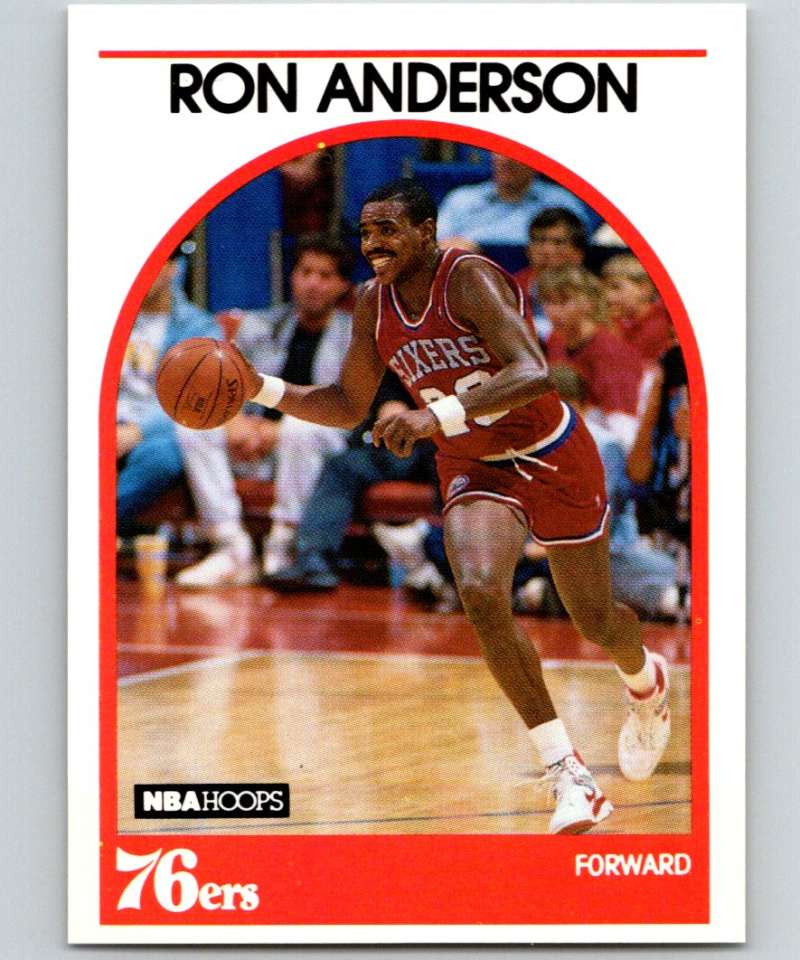 1989-90 Hoops #32 Ron Anderson 76ers NBA Basketball Image 1