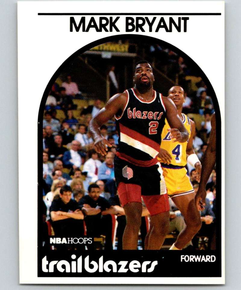 1989-90 Hoops #36 Mark Bryant RC Rookie Blazers NBA Basketball Image 1