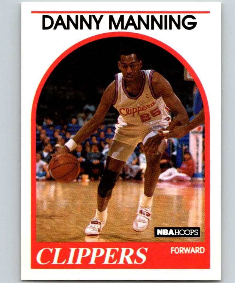 1989-90 Hoops #40 Danny Manning RC Rookie Clippers NBA Basketball Image 1