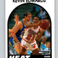 1989-90 Hoops #41 Kevin Edwards RC Rookie Heat NBA Basketball Image 1