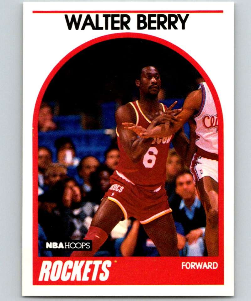 1989-90 Hoops #44 Walter Berry Rockets NBA Basketball Image 1