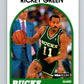 1989-90 Hoops #56 Rickey Green Bucks NBA Basketball Image 1