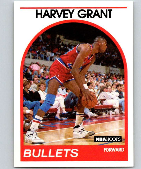 1989-90 Hoops #67 Harvey Grant RC Rookie Bullets NBA Basketball Image 1
