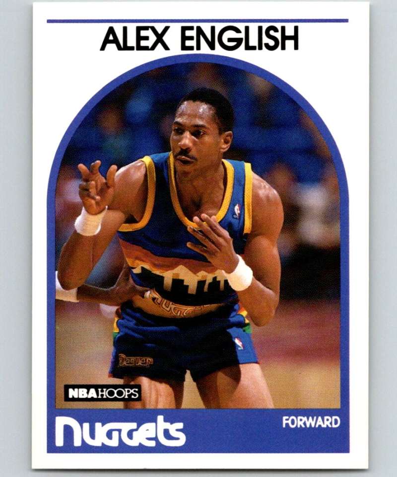 1989-90 Hoops #120 Alex English Nuggets NBA Basketball Image 1