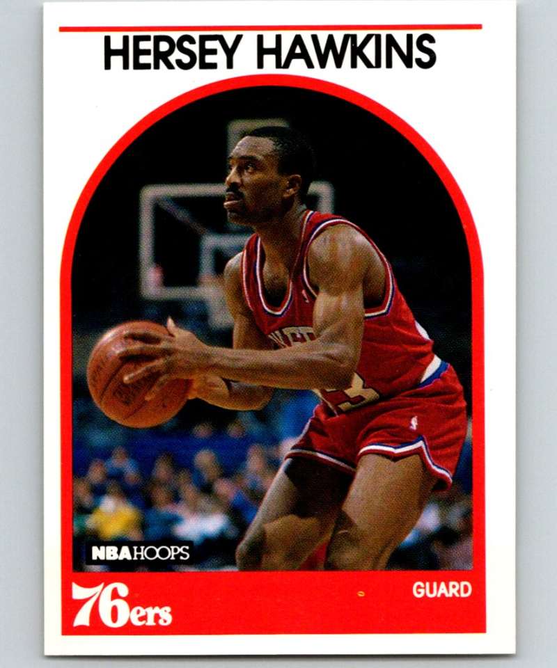 1989-90 Hoops #137 Hersey Hawkins RC Rookie 76ers NBA Basketball Image 1
