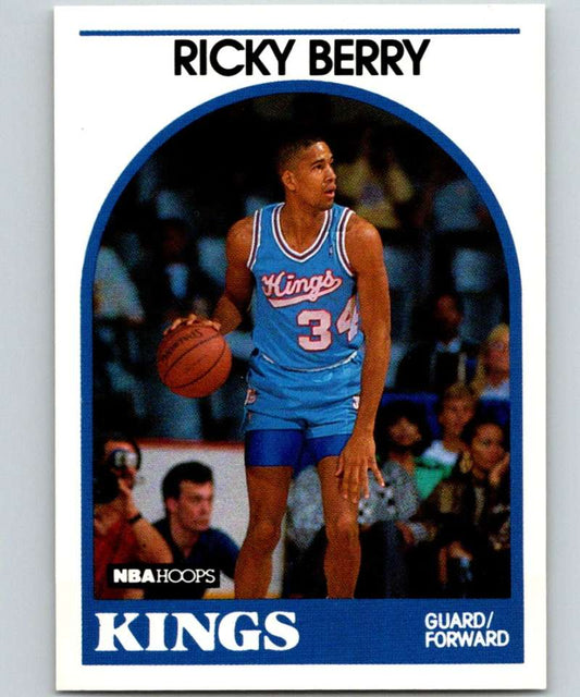 1989-90 Hoops #186 Ricky Berry SP Sac Kings NBA Basketball Image 1