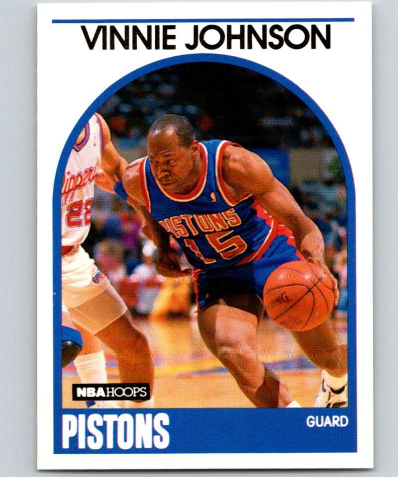 1989-90 Hoops #188 Vinnie Johnson Pistons NBA Basketball Image 1
