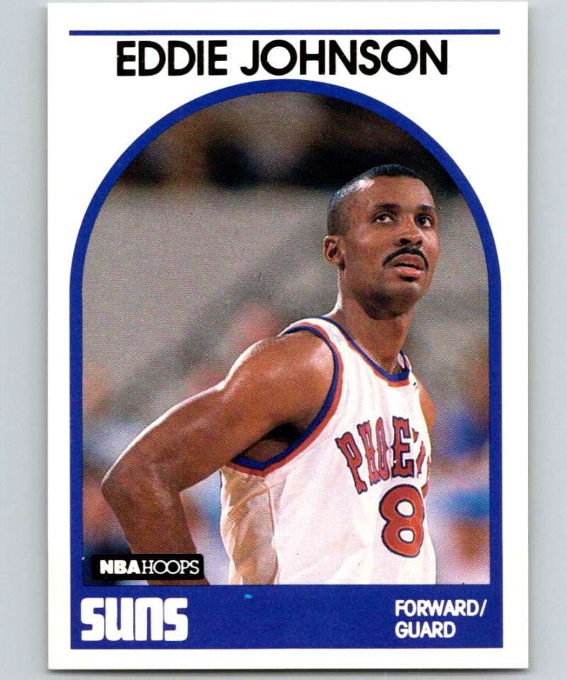 1989-90 Hoops #195 Eddie Johnson Suns NBA Basketball Image 1